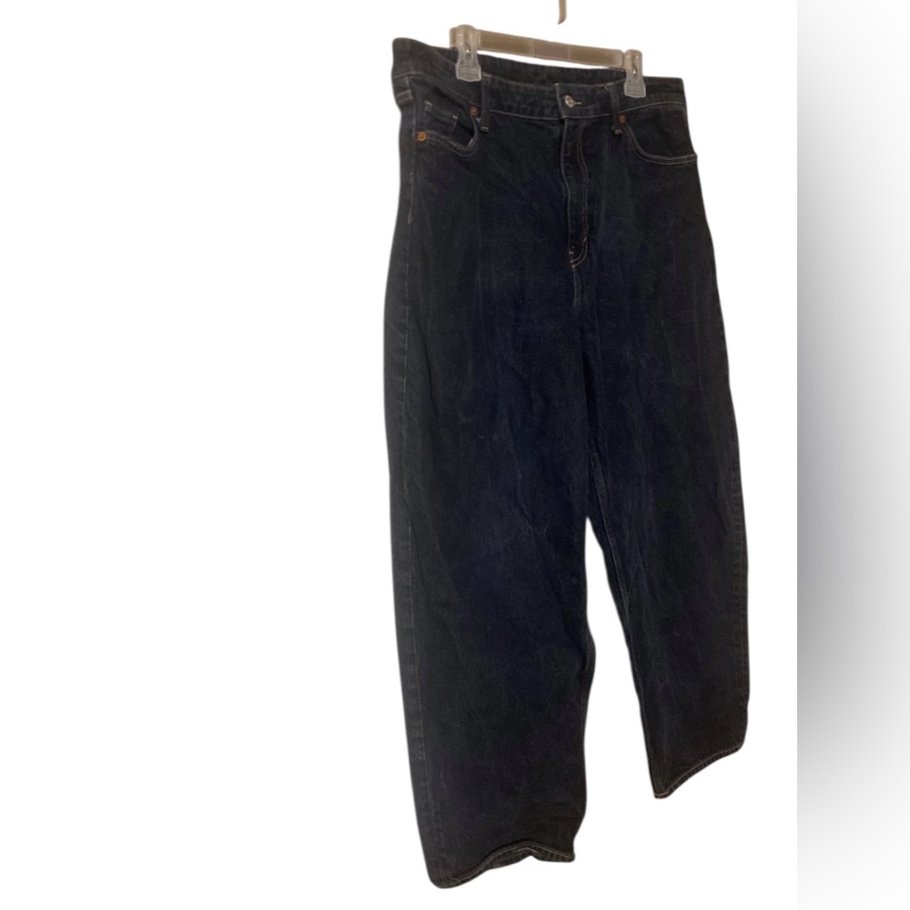 H&M &Denim Barrel Jeans Women’s 18 Loose Fit High Waist Dark Wash 100% Cotton - Picture 5 of 16